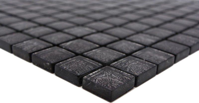 Glass mosaic mosaic tile silver anthracite black structure metal look MOS126-8BL17