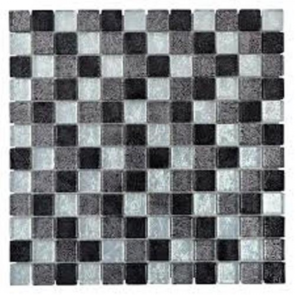 Mosaikfliese Glasmosaik silber grau schwarz Struktur Metall Optik MOS126-1703