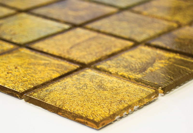 Mosaik Rückwand Transluzent Glasmosaik Crystal gold Struktur MOS120-0746_f