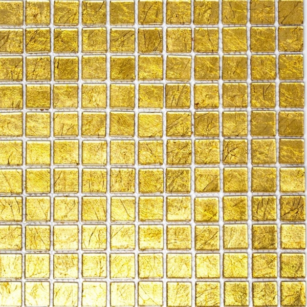 Handmuster Mosaikfliese Transluzent Glasmosaik Crystal gold Struktur MOS120-0782_m