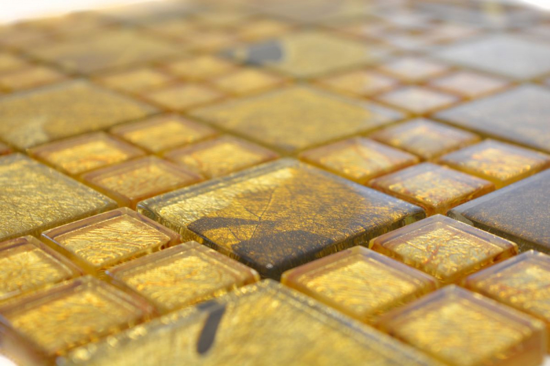 Glasmosaik gold Mosaikfliese Desert Fliesenspiegel Küche Duschwand MOS88-8DSG