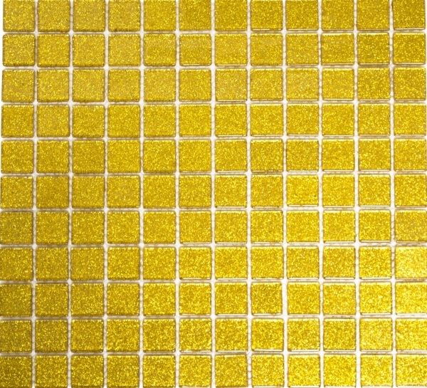 Mosaik Rückwand Transluzent Glasmosaik Crystal gold gehämmert MOS60-0707_f