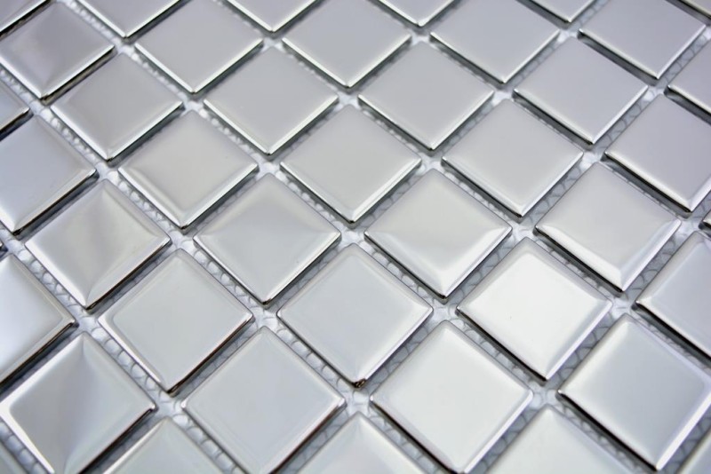 Mosaikfliese Glasmosaik electroplated silber BAD WC Küche WAND MOS60-0206