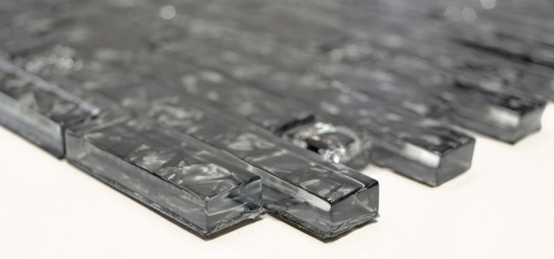 Glass mosaic rods mosaic tiles gray anthracite black MOS87-MV718