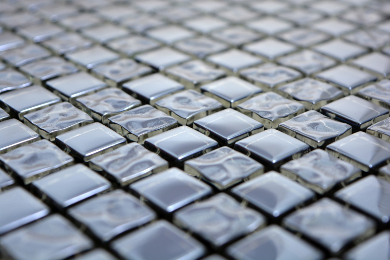 Mosaik Rückwand Transluzent platin Glasmosaik Crystal  Platin Glas BAD WC Küche WAND MOS92-0327_f
