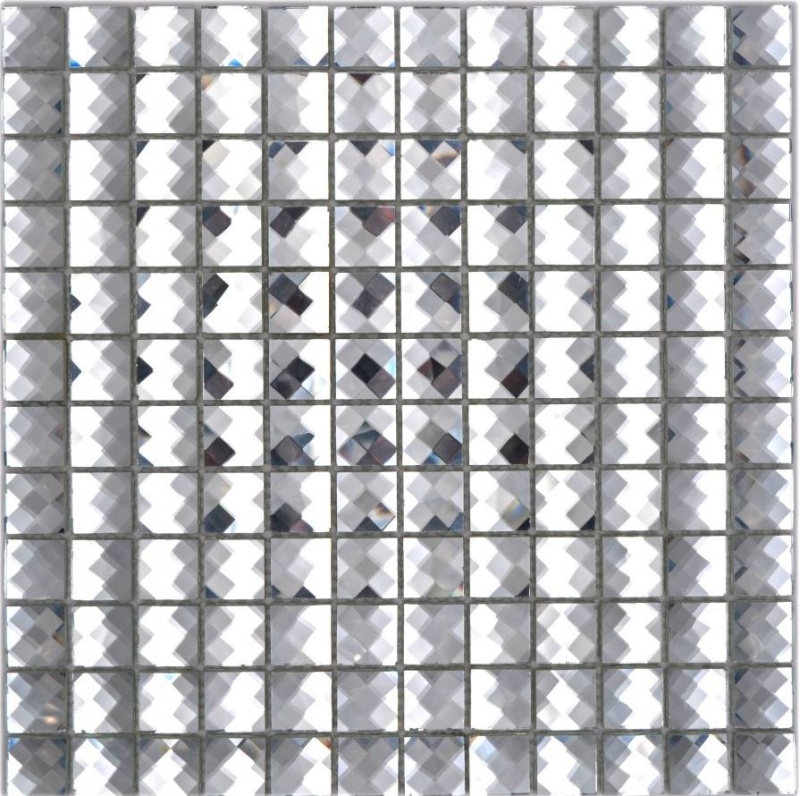 Mosaïque de verre aspect diamant Carreau de mosaïque argenté Miroir de carrelage cuisine MOS130-0208