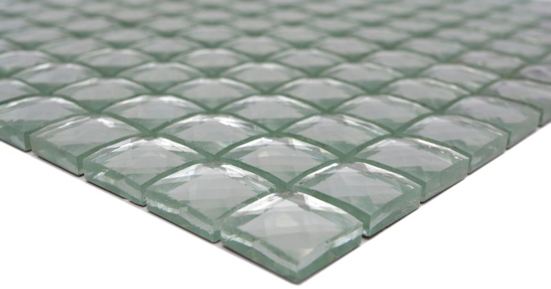 Glasmosaik Diamant Optik Mosaikfliese silber Fliesenspiegel Küche MOS130-0208