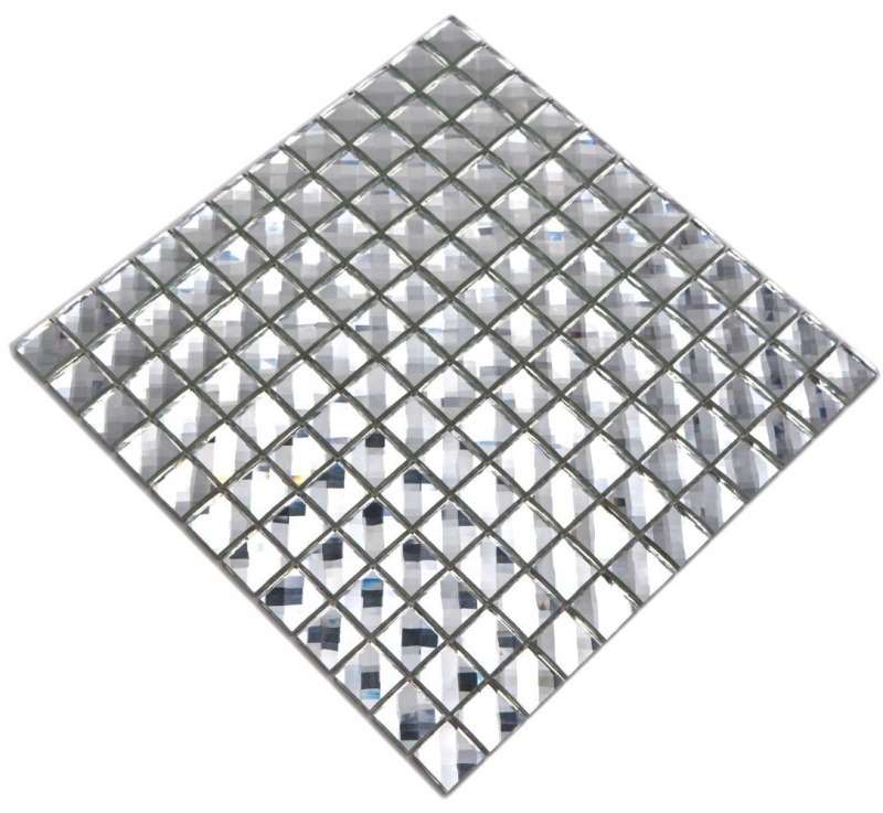Mosaico di vetro diamante look mosaico piastrelle argento backsplash cucina MOS130-0208