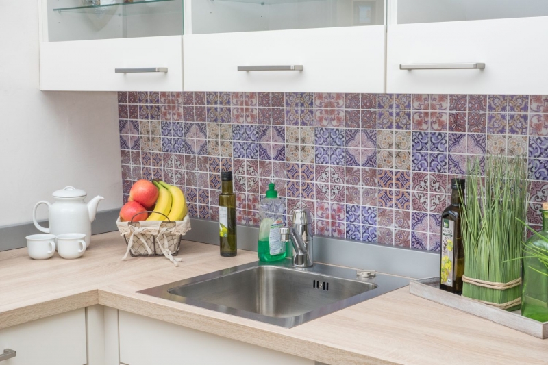 Glass mosaic retro vintage mosaic tile backsplash multicolored multicolored kitchen wall MOS68-Retro-SP