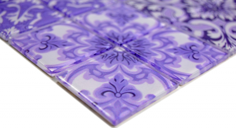 Mosaïque rétro vintage translucide violet verre mosaïque Crystal ITALY MOS68-Retro-I_f | 10 tapis de mosaïque