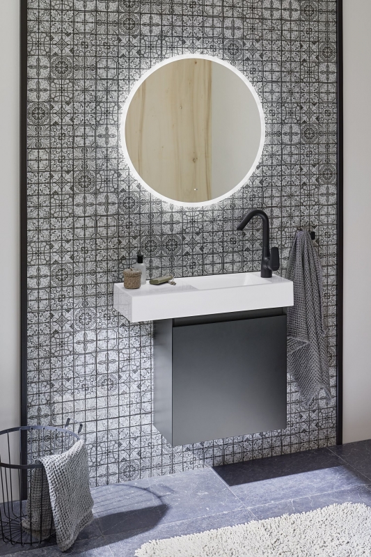 Mosaico di vetro retro vintage mosaico piastrelle backsplash bianco grigio cucina muro MOS68-Retro-G