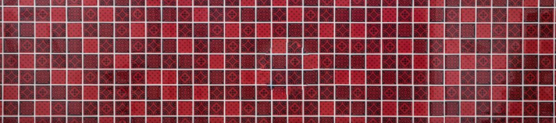 Hand-painted retro vintage mosaic tile Translucent red Glass mosaic Crystal optic red MOS78B-0902_m