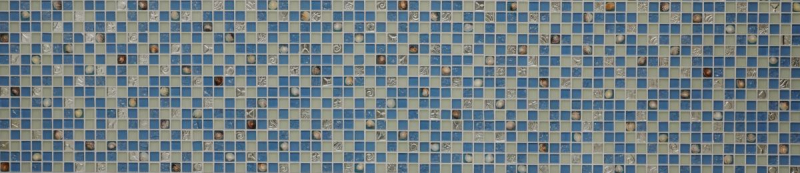 Mosaico a conchiglia tessere di mosaico bianco opaco blu argento mosaico di vetro MOS82B-0104