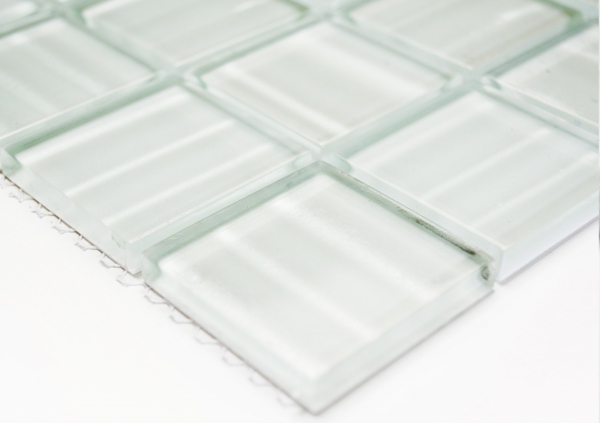 Glasmosaik Fliesenspiegel Küchenwand Glasmosaik Facetta weiss mit stich  MOS110-0104