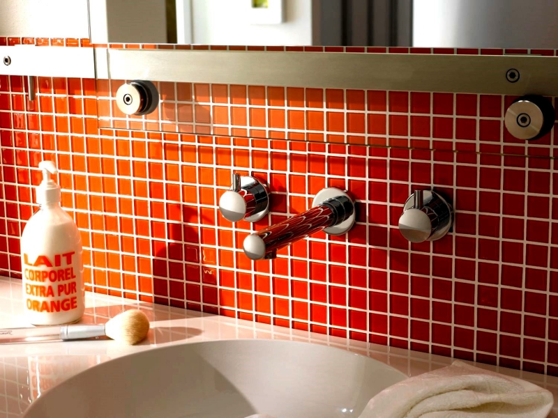 Mosaikfliese Glasmosaik rot BAD WC Küche WAND Mosaikmatte MOS60-0904