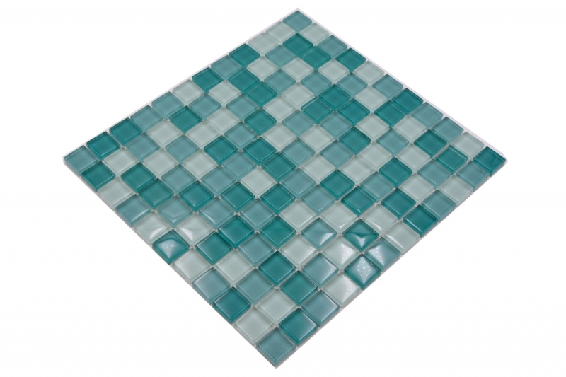 Mosaico di vetro tessere di mosaico verde turchese BAGNO cucina WALL backsplash piastrelle MOS72-0602