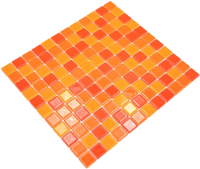 Mosaik Fliesen Glasmosaik gelb orange rot Mosaikplatte MOS62-0802