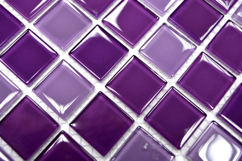 Mosaik Fliesen Glasmosaik lila violett BAD WC Küche WAND Mosaikplatte MOS62-1104