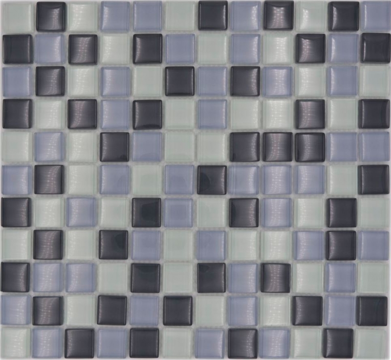 Mosaico di vetro tessere di mosaico bianco grigio antracite BAGNO WC cucina MURO MOS72-0204