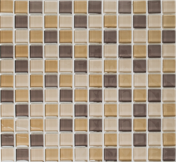 Piastrella di mosaico Marrone traslucido Mosaico di vetro Marrone cristallo BAGNO WC Cucina PARETE MOS72-1302_f | 10 tappetini di mosaico