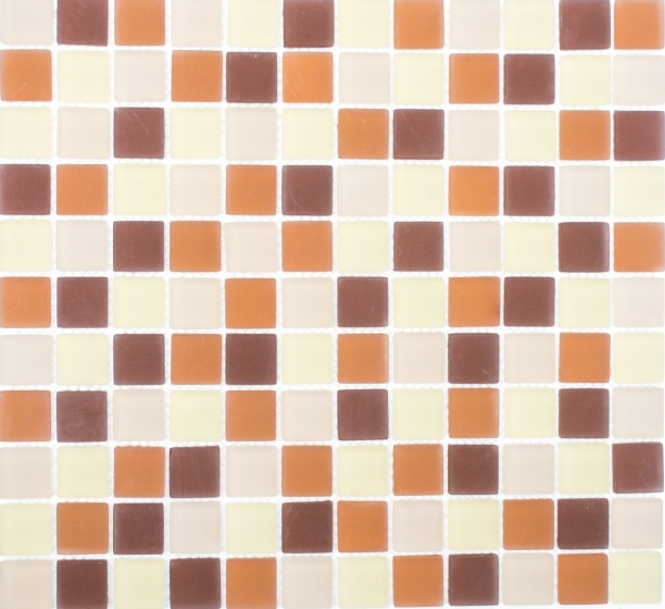 72-1311_f 10 Matten gefrostet Mosaiksteine Mosaikfliese Glasmosaik braun matt 