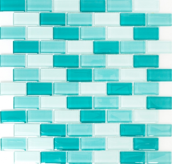 Mosaikfliese Transluzent hell hellgrün hellgelb Brick Glasmosaik Crystal hell hellgrün hellgelb MOS76-0602_f | 10 Mosaikmatten