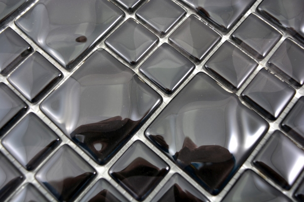 Mosaico di vetro tessere 3D nero Black Dot Design MOS68-0305