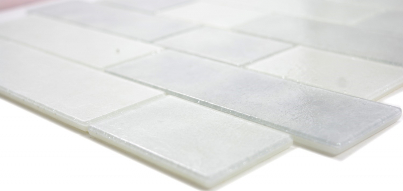 Carreau de mosaïque blanc translucide mur composé Bianco SALLE DE BAINS WC cuisine WANDMOS68-0139L_f | 10 Tapis de mosaïque