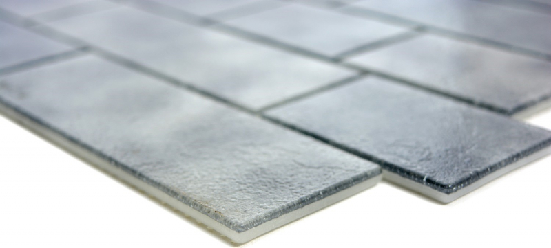 Mosaic tile translucent gray masonry bond Grigio MOS68-0259L_f | 10 mosaic mats