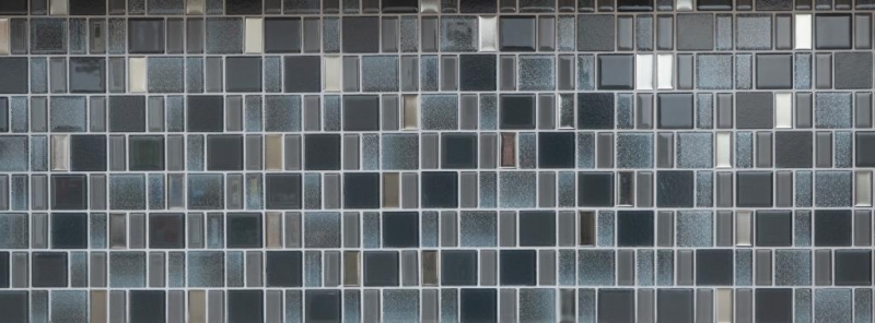 Piastrelle di mosaico di vetro Backsplash di piastrelle grigio crema antracite combinato iridescente MOS68-0213G