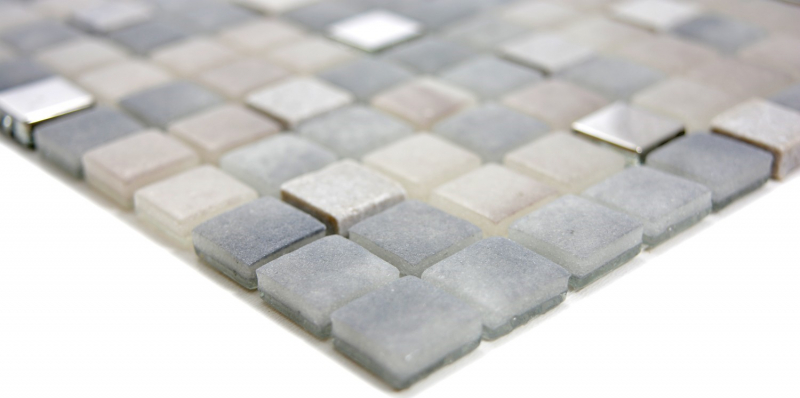 Piastrella di mosaico Pietra traslucida grigia GRIGIO BAGNO WC Cucina MURO MOS91-0204_f | 10 tappetini di mosaico