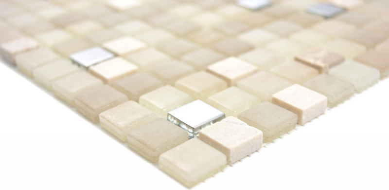 Glass mosaic mosaic tiles tile backsplash stone beige yellow cream silver BATH WC kitchen WALL MOS91-0214