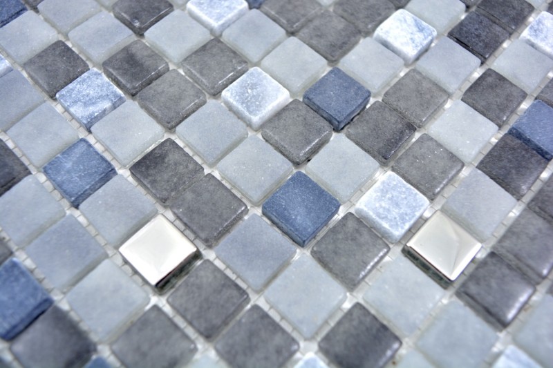 Glass mosaic mosaic tiles tile backsplash stone gray anthracite NERO BAD WC kitchen WALL MOS91-0334