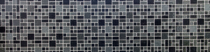 Kunststein Glasmosaik Mosaikfliesen Komposit schwarz dunkelgrau anthrazit Fliesenspiegel Küche - MOS88-K989