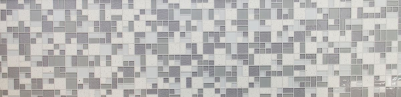 Piastrella di mosaico Composito traslucido bianco Combinazione di mosaico di vetro Cristallo artificiale bianco MOS88-K990_f