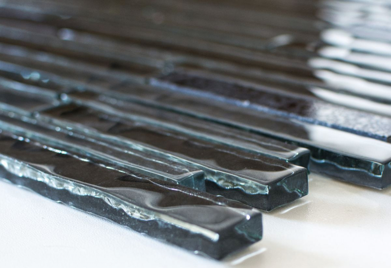 Handmuster Mosaikfliese Transluzent Komposit schwarz Multistick Glasmosaik Crystal Artificial schwarz MOS86-MS89_m