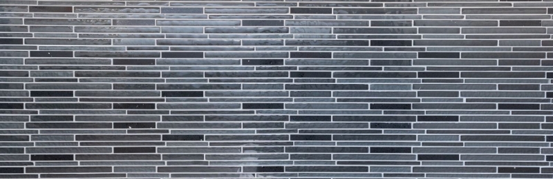 Mosaico di vetro pietra artificiale tondini mosaico composito nero antracite grigio scuro parete rivestimento cucina WC - MOS86-MS89
