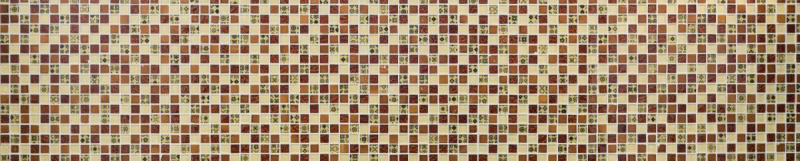 Kunststein Rustikal Mosaikfliese Glasmosaik Resin beige rot braun vanille schwarz Fliesenspiegel Wand Küche Bad WC -  MOS83-CMCB25