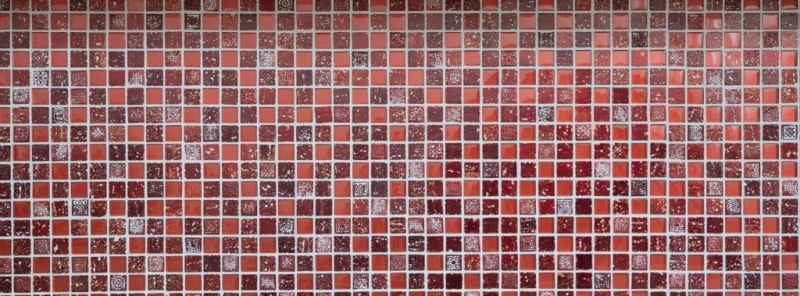 Pietra artificiale mosaico rustico tessere di vetro mosaico resina rosso scuro rosso fuoco BAD WC cucina splashback piastrella parete posteriore - MOS82-0906