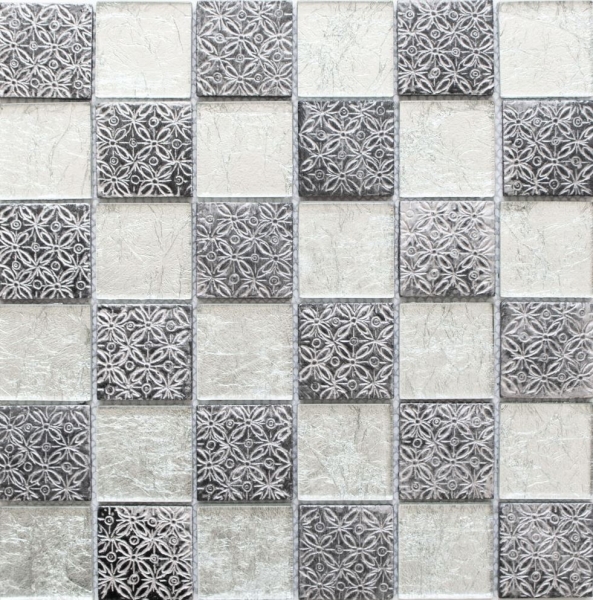 Mosaic tile silver glass mosaic resin look silver tile backsplash kitchen wall MOS88-8OP6