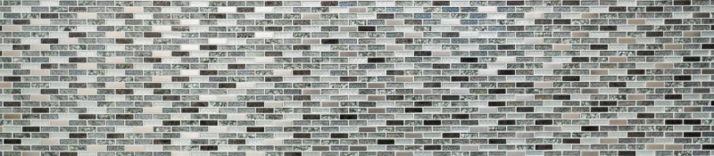 Glass mosaic rods mosaic tiles stainless steel glitter silver gray anthracite black MOS87-IL017