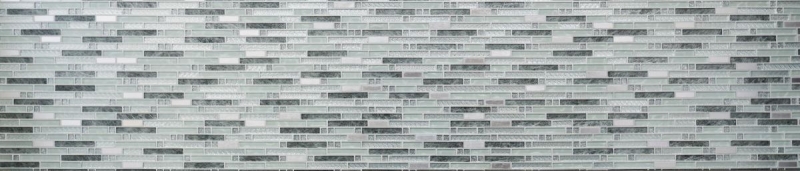 Glasmosaik Stäbchen Mosaikfliesen Edelstahl weiss silber grau MOS87-MV698