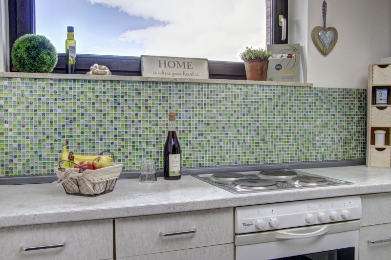 Glass mosaic mosaic tile stainless steel green lime silver glitter splashback wall cladding bathroom - MOS92-0506