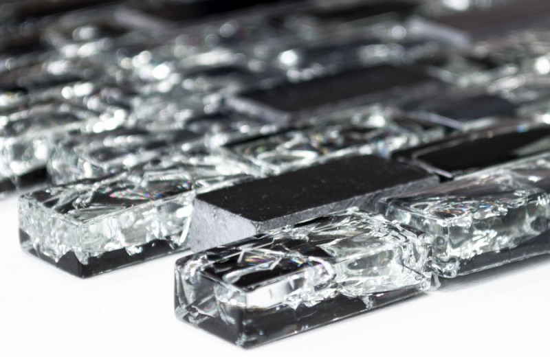 Carreau de mosaïque fond de cuisine Translucide noir Brick Mosaïque de verre Crystal pierre noire MOS87-b1128_f