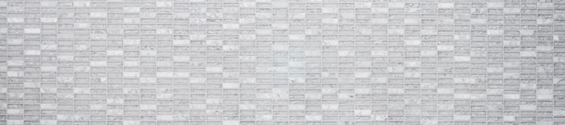 Mosaikfliese Küchenrückwand Transluzent weiß Stäbchen Glasmosaik Crystal Stein weiß MOS87-s1211_f