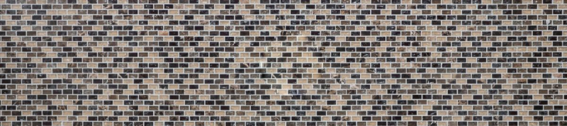 Mosaïque baguettes composite pierre naturelle carreau de mosaïque brun foncé noisette beige Brick mosaïque de verre brisée carrelage mural - MOS87-B1155