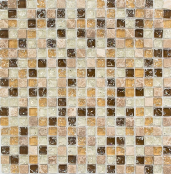 Glass mosaic natural stone mosaic tile light beige quarry glass marble light brown beige cream tile backsplash bathroom - MOS92-1053