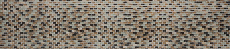 Mosaic rods composite natural stone mosaic tile light beige brown brick glass mosaic quarry glass marble kitchen splashback bathroom WC - MOS87-B1153