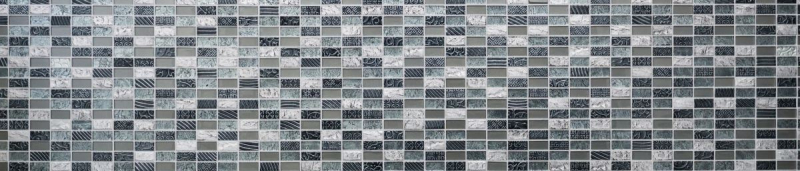 Carreau de mosaïque fond de cuisine translucide argenté rectangle mosaïque de verre Crystal pierre rétro argenté MOS83-CRS2_f