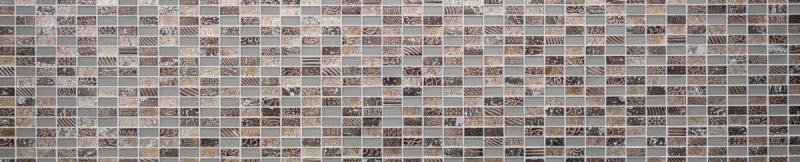 Rectangular mosaic tiles glass mosaic stone retro brown bronze beige structure wall cladding bathroom WC - MOS83-CRS6